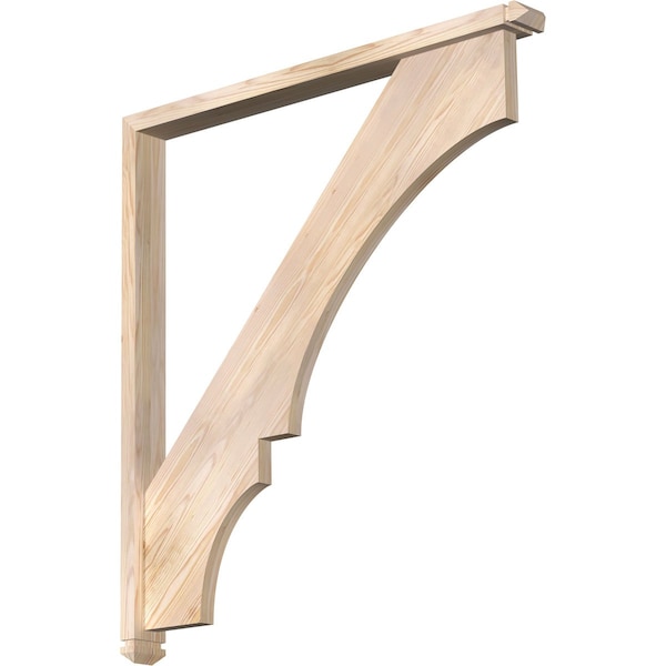 Ekena Millwork Balboa Arts and Crafts Smooth Bracket w/ Offset Brace, Douglas Fir, 3 1/2"W x 40"D x 44"H BKT0402X40X44BOA03SDF - main